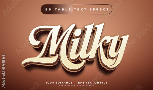 milky vector text effect with modern style design