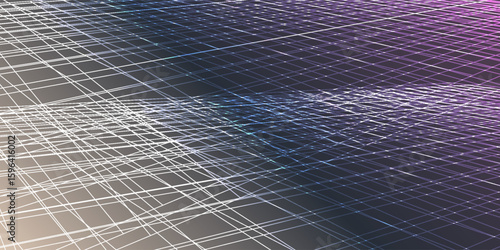 Visual depiction of a geometric 3D grid intertwined with a vibrant blue dot, evoking abstract dynamics and spatial conceptualization.