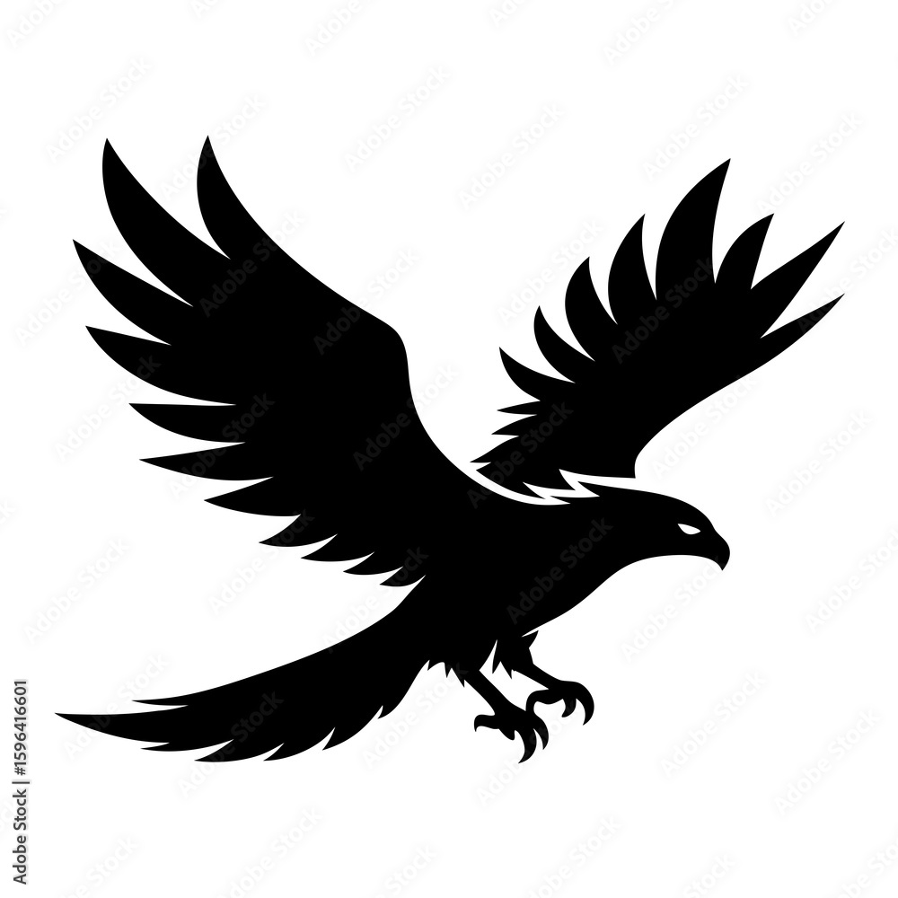 Obraz premium Minimalist Black Eagle in Flight