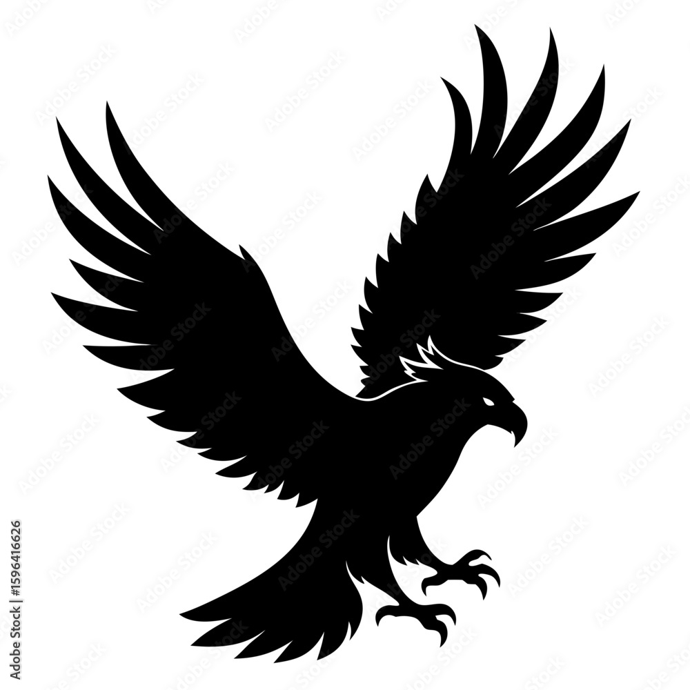 Obraz premium Minimalist Black Eagle in Flight