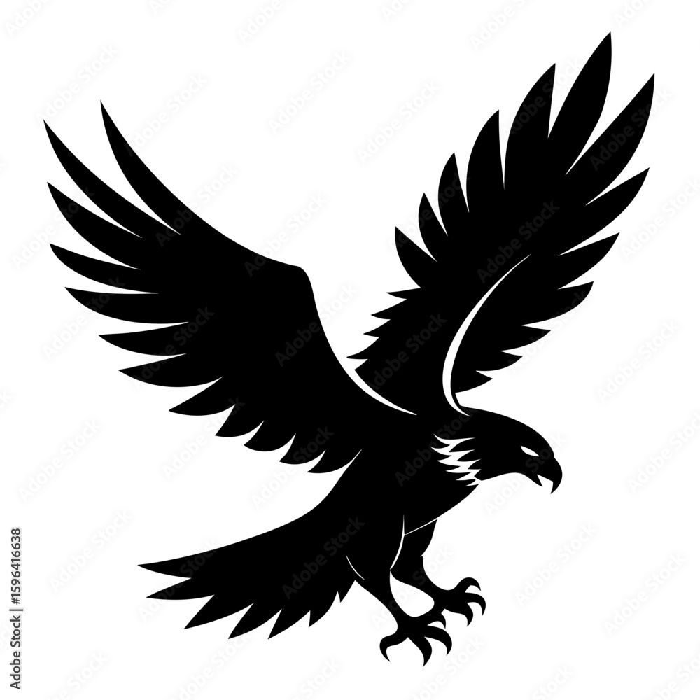 Obraz premium Minimalist Black Eagle in Flight