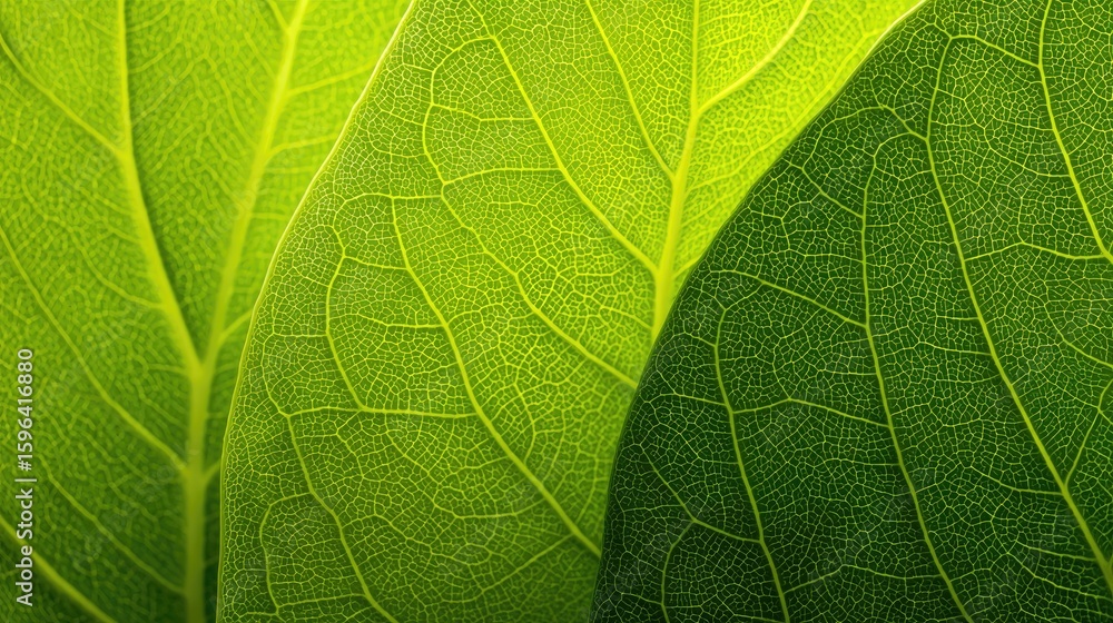 Obraz premium Bright green abstract background using natural leaf textures in artistic composition