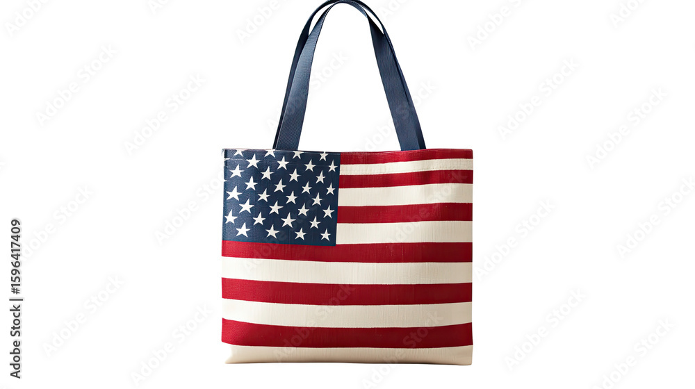Fototapeta premium American tote bag on white background