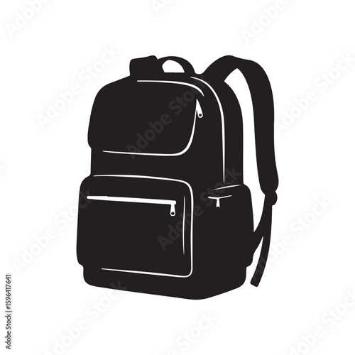 Black school bag silhouette vector illustration design on white background