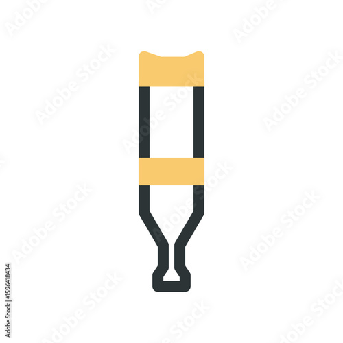 armpit crutches simple flat icon illustration