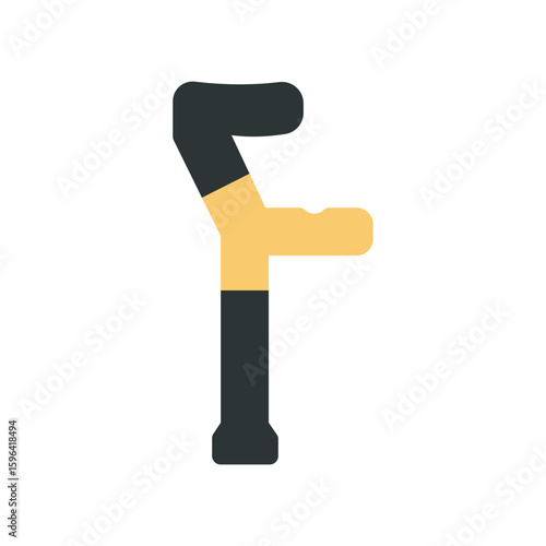 forearm crutches simple flat icon illustration