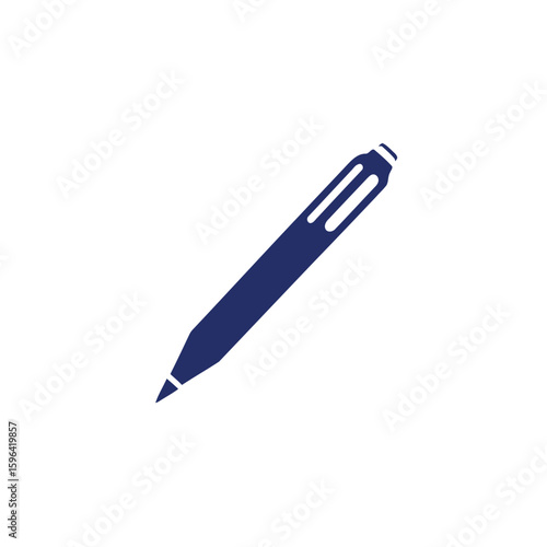 Blue ballpoint pen isolated on a white background, an essential writing tool for office, school, or business
