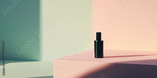 Minimal product stand casting long shadows in gradient backdrop