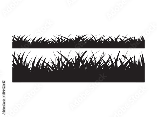 silhouette grass vector isolate on white background