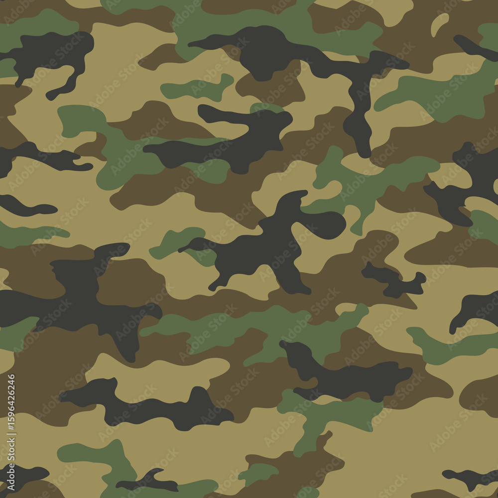 Fototapeta premium forest camouflage background army seamless pattern, vector illustration modern design