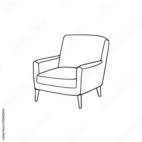 Modern armchair design in minimalist style with clean lines  