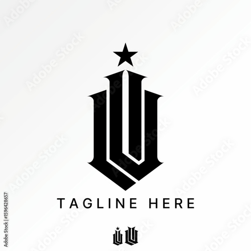 Logo design graphic concept creative premium vector stock image top sell initial LUI or LVI font gothic guard line aesthetic art taper monogram brand