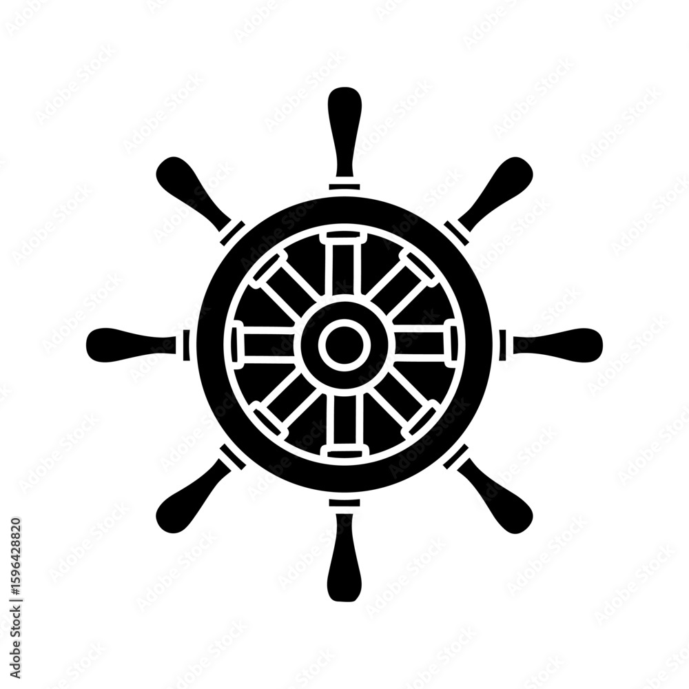 Obraz premium steering wheel icon white on background