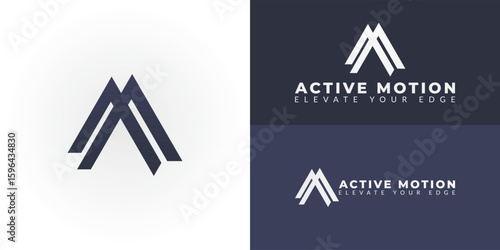 Dynamic AM emblem, perfect for ambitious sports and fitness brands. This modern logo represents peak performance, forward motion, and growth. Ideal for apparel, gyms, and training programs.