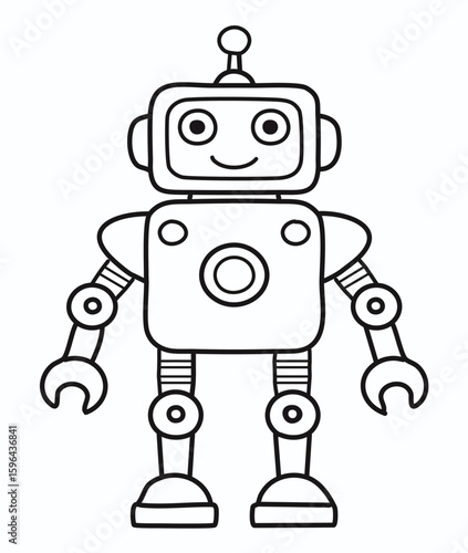 Cartoon robot character outline