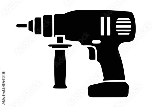 Black silhouette of a power drill
