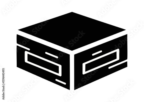 Black silhouette of a storage box