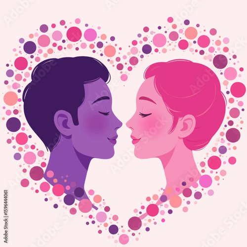Heartfelt Connection in Colorful Harmony