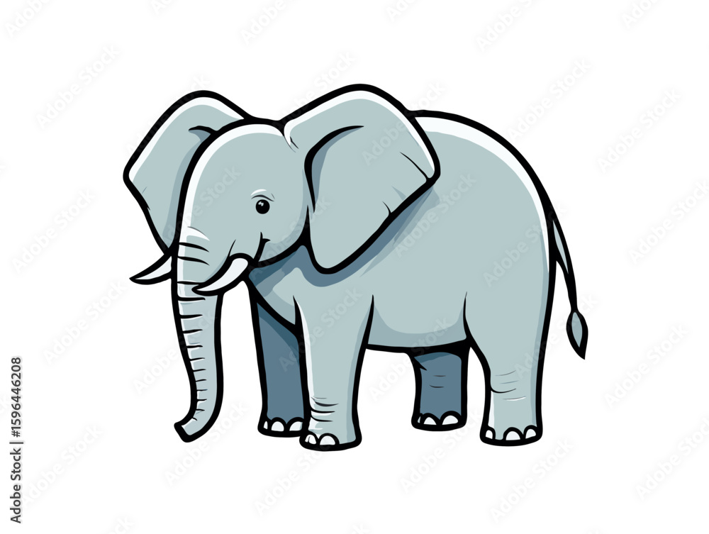 Fototapeta premium elephant cartoon isolated on white