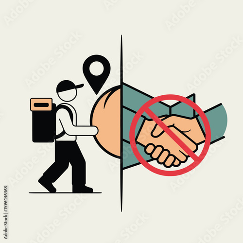Contactless delivery service with no handshake policy