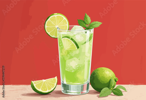 Refreshing Lime Mojito on Summer's Day