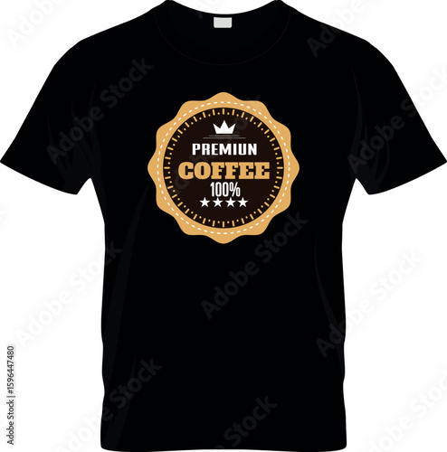 Premium Coffee with Black t shir design