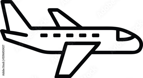 Commercial Airplane Icon – Jet Airliner Vector for Aviation, Tourism, and Booking Platforms