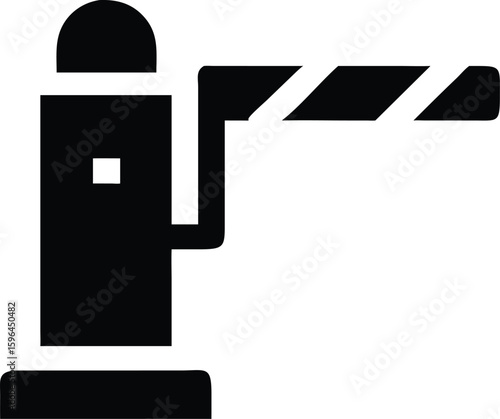 Security Checkpoint Icon – Vector of Guard and Barrier Gate for Border Control, Customs, and Safety UI