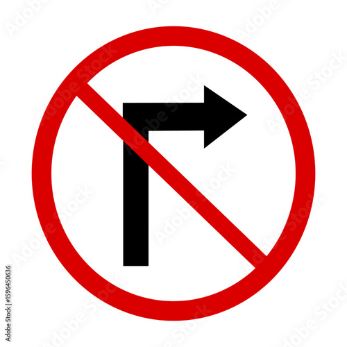 Free Download Flat vector illustration of a 'No Right Turn