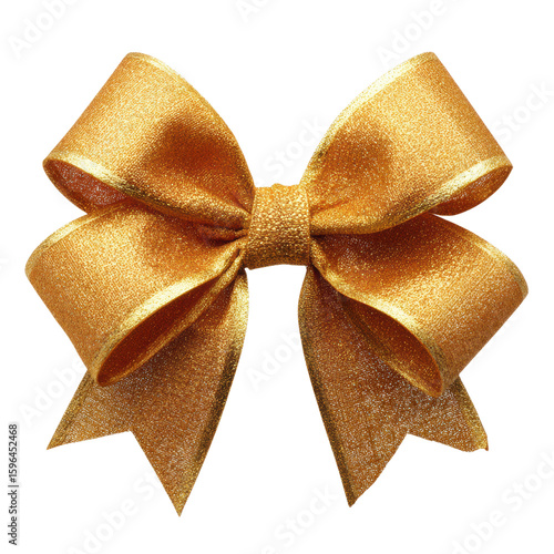 A sparkly golden bow tie on transparent background