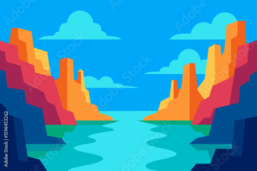 vibrant water and towering karst cliffs