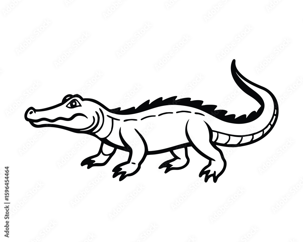 Cartoon alligator illustration isolated on white background Cartoon alligator illustration isolated on white background