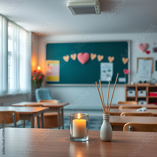 Inclusive School Classroom with Aroma Candle, Blue Hour and Neutral Shades (Valentine'S Inspiring)