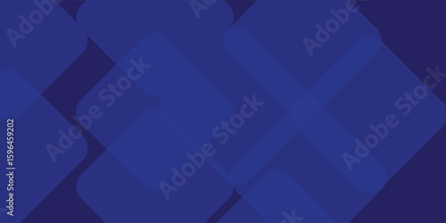 Modern abstract background with overlapping translucent rounded squares in various shades of blue and purple. Suitable for technology