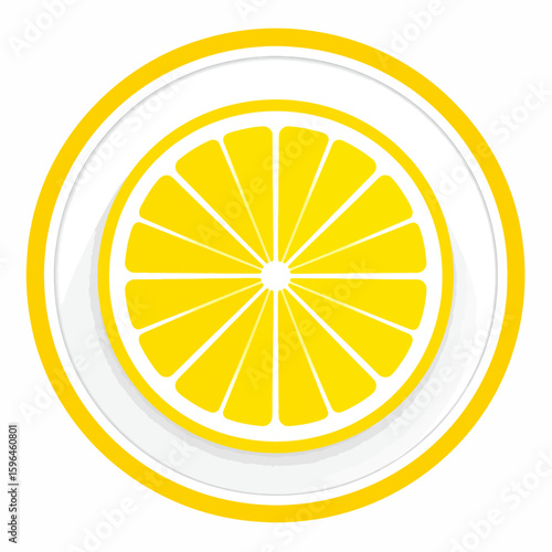 Vibrant Yellow Lemon Slice Icon Design