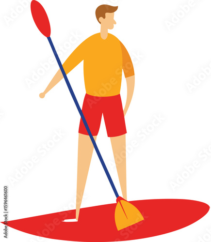 Paddle boarding icon.

