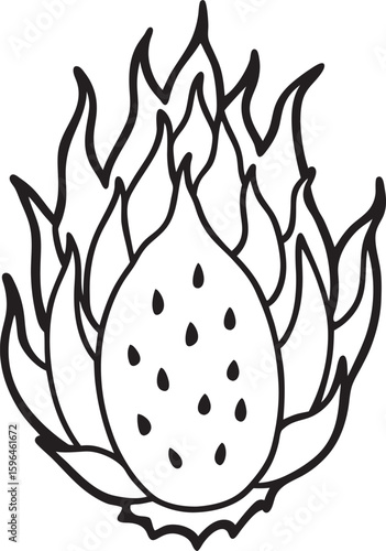 a dragon fruit item with a piece missing vector illustration
