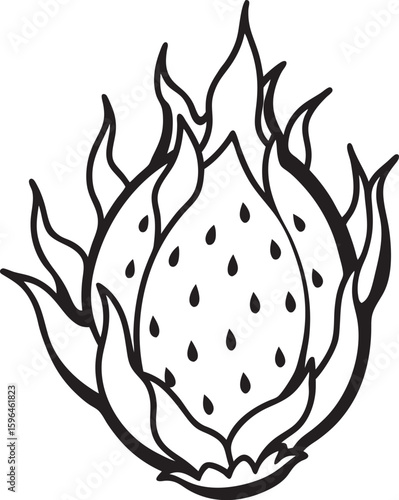 a dragon fruit item with a piece missing vector illustration
