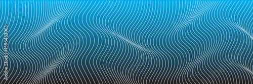 Abstract background with a black gradient. The background has a dotted texture with flowing wave patterns. Blue and purple tones. Neon glow halftone pattern background. Blue background vector.
