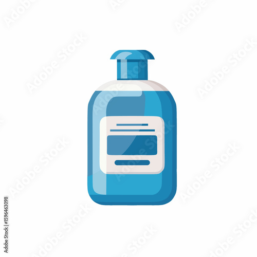 Blue hand sanitizer bottle illustration, hygiene, clean, antiseptic, healthcare concept