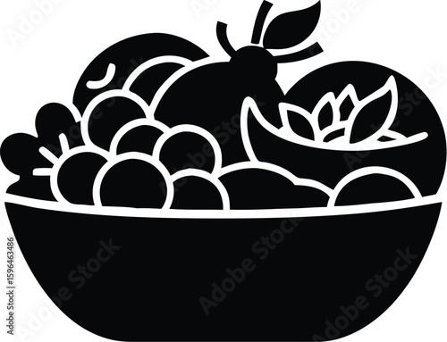 A bowl full of fresh and healthy fruits isolated on white background