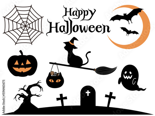 おしゃれなハロウィンイラスト素材