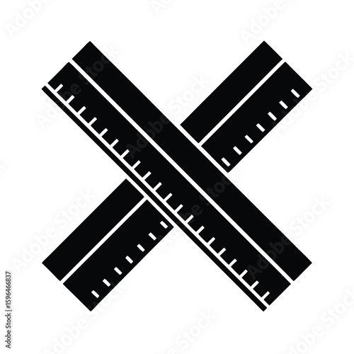  Crossed Rulers Silhouette for Woodworking or Drafting
