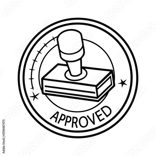 Approved Stamp Icon on White Background 