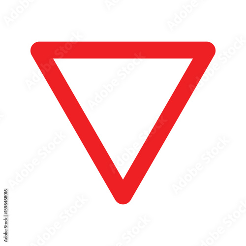 Give Way Road Traffic vector illustration on transparent background.