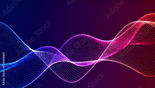 Abstract swirling lines of glowing particles