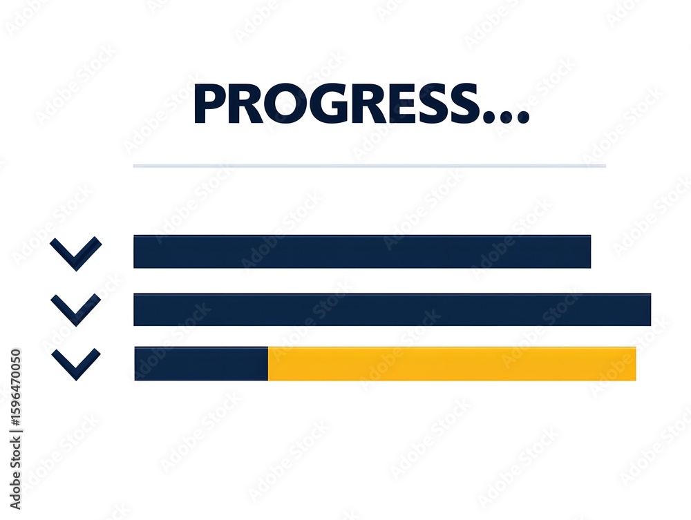 Obraz premium Progress bar showing completion with checkmarks and text