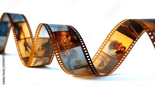 A long strip of film with many pictures on it