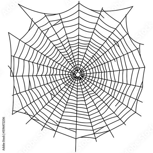 Spider Web Vector Silhouettes on White Background