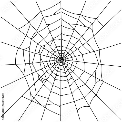 Spider Web Vector Silhouettes on White Background